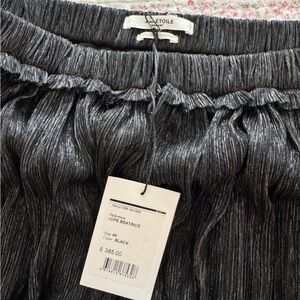 Isabel Marant Étoile Jupe Beatrice Metallic Black Skirt NWT